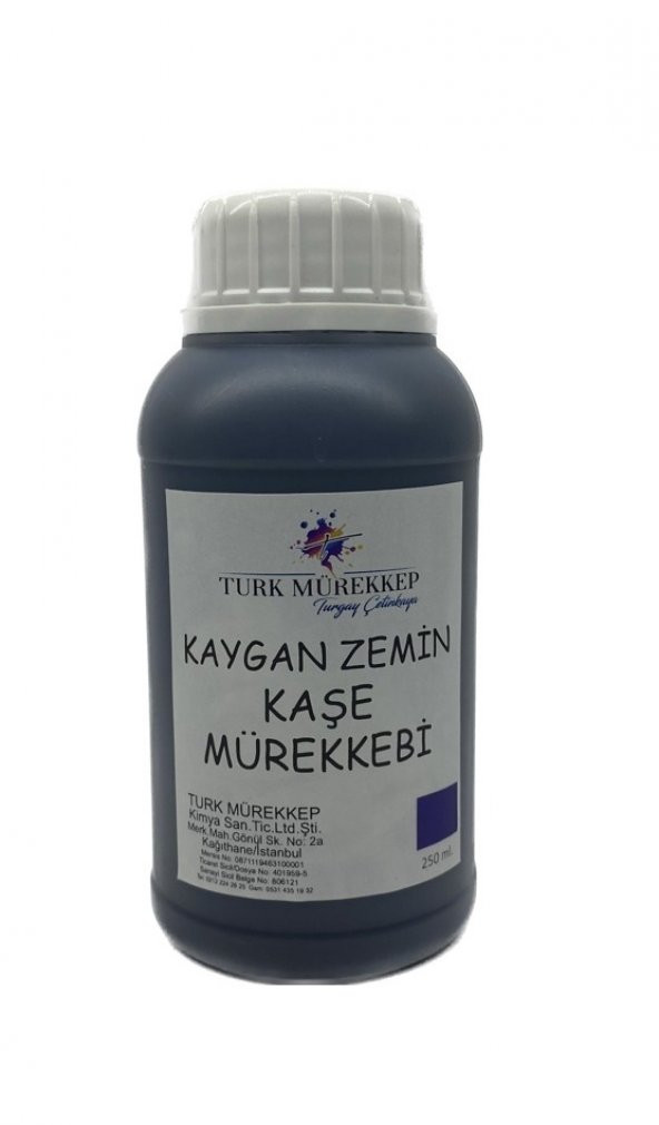Kaygan Zemin Kaşe Mürekkebi Mavi 250 ml.
