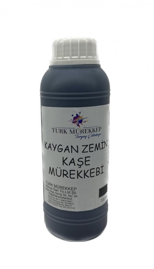 Kaygan Zemin Kaşe Mürekkebi Siyah 500 ml.