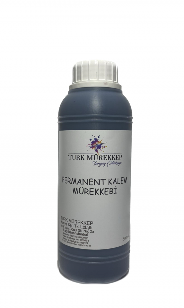 Permanent Kalem Mürekkebi Siyah 500 ml. - 1