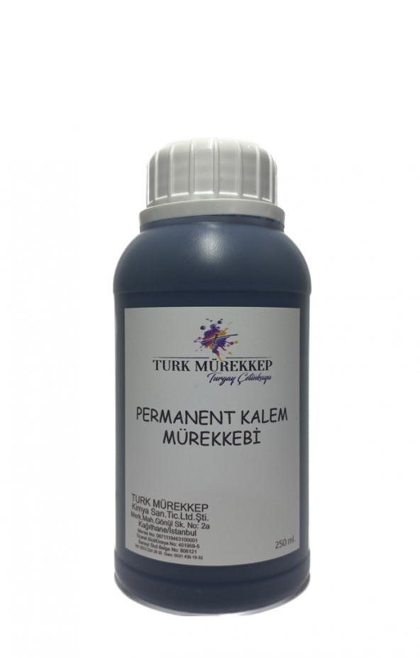 Permanent Kalem Mürekkebi Siyah 250 ml.