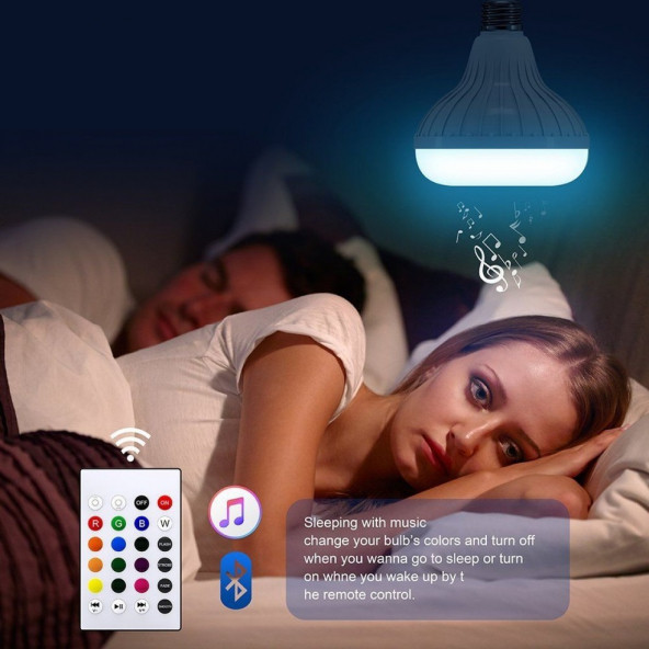 Bluetooth Hoparlörlü Kumandalı Rgb Akıllı Led Ampul 16 Renk Ampule Takılan Ses Bombası - 3