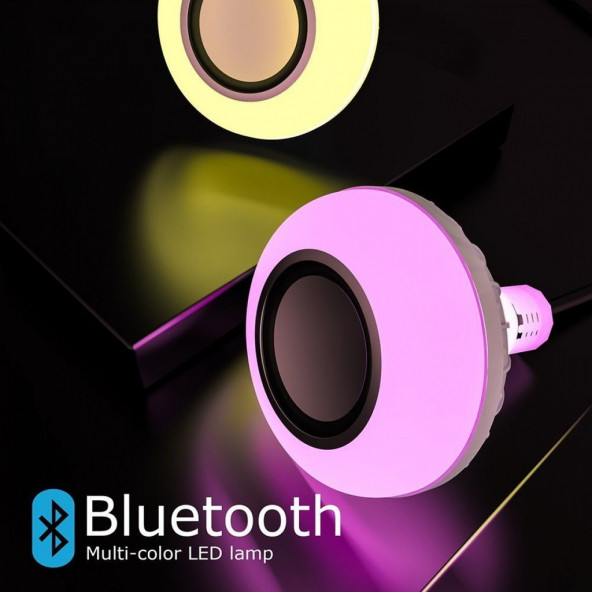 Bluetooth Hoparlörlü Kumandalı Rgb Akıllı Led Ampul 16 Renk Ampule Takılan Ses Bombası - 4