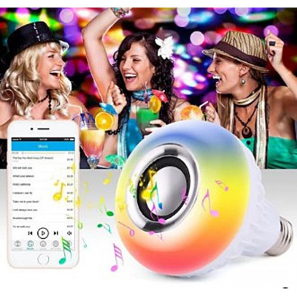 Bluetooth Hoparlörlü Kumandalı Rgb Akıllı Led Ampul 16 Renk Ampule Takılan Ses Bombası - 5