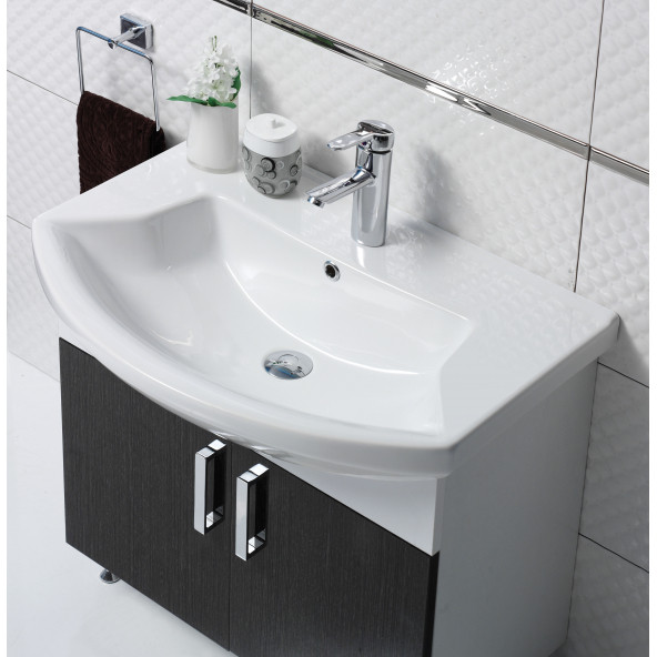 Turkuaz Seramik Cerastyle Evita Serisi 55 x 41 Cm Etajerli Lavabo - 2