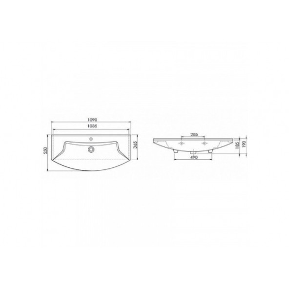 Turkuaz Seramik Cerastyle Evita Serisi 110 x 55 Cm Etajerli Lavabo - 2