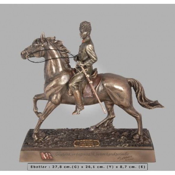 VERONESE BİBLOLAR - Wise Atatürk-ATA SÜVARİ BRONZ-28,5-9,5-26,5 CM-jTU09348A4 ürün görseli