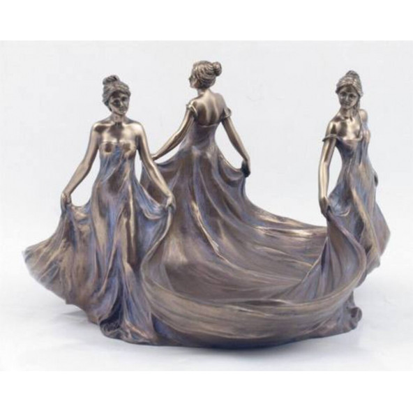 VERONESE BİBLOLAR - Wise Vazo & Tabak-ÜÇ KADINLI TEPSİ-23-22,5-15,5 CM-jAN10399A4 ürün görseli