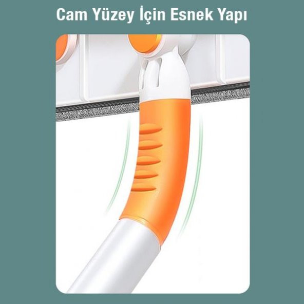Coofbe 120CM Döndürülebilir Uzunluk Ayarlı Çift Taraflı Cam Silme Fırçası Elastik Başlık Mikrofiber Fırça - 5