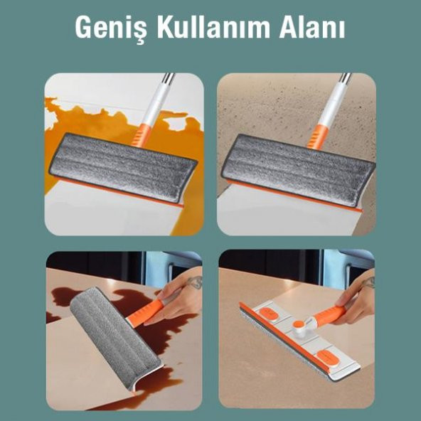 Coofbe 120CM Döndürülebilir Uzunluk Ayarlı Çift Taraflı Cam Silme Fırçası Elastik Başlık Mikrofiber Fırça - 6