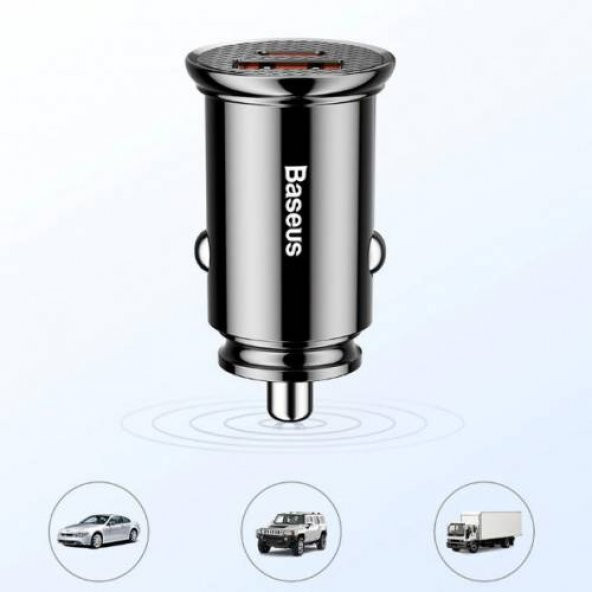 Baseus 30W Araç Çakmaklık Şarjı Usb Typc-e Girişli Araç Şarjı Çift Giriş İphone Samsung Huawei Şarj - 7