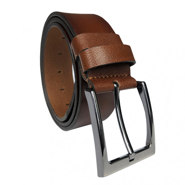 Parscraft Hakiki Erkek Deri Kemer 4 Cm Taba Kumaş Pantolon Spor Kemer - 2
