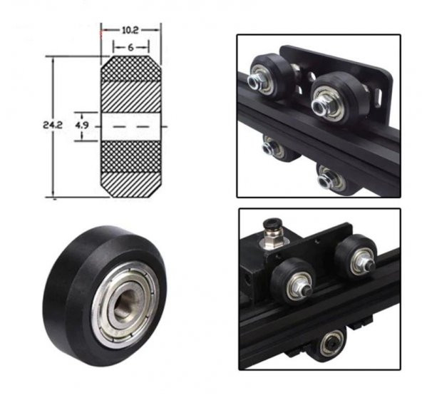 625zz Rulmanlı Teker(v Slot Open Builds Teker) - Resim 8