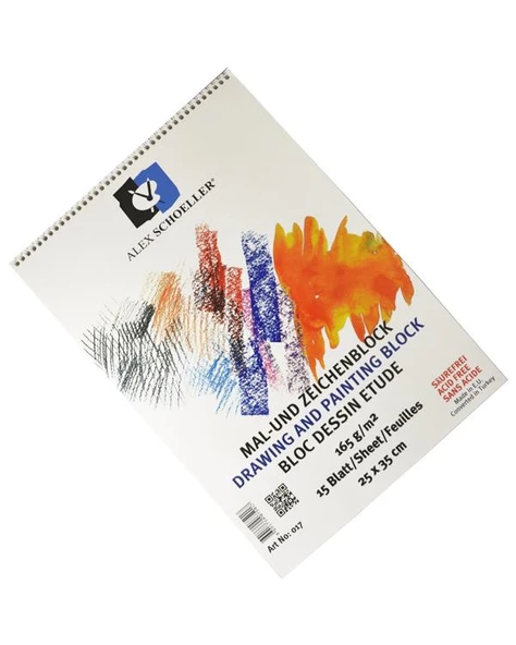 Alex Schoeller 25x35 165gr Resim ve Çizim Defteri 15 Sayfa