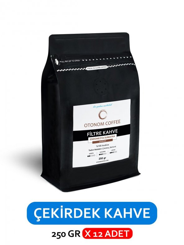 Endonezya Sumatra Filtre Kahve 250 Gr. - Çekirdek X 12 Adet - 1