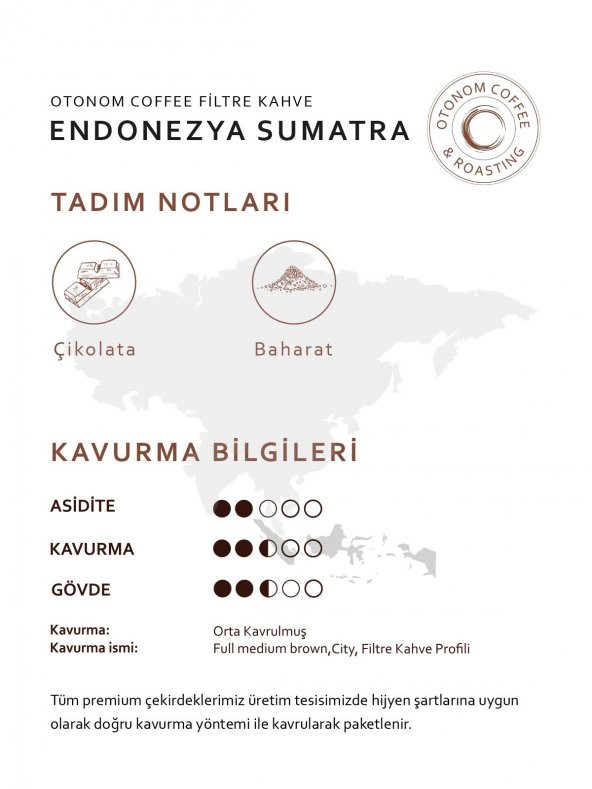 Endonezya Sumatra Filtre Kahve 250 Gr. - Çekirdek X 12 Adet - 3