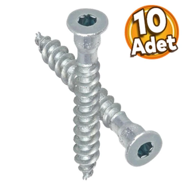 Silindir Vida Allen Başlı Kabin Vidası 6.5x50 10 Adet
