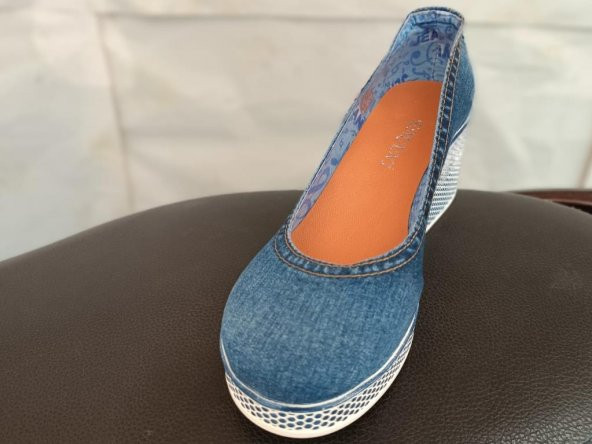 Kadın Yeni Sezon Özel Üretim Dolgu Topuk Kot Ayakkabı - 3