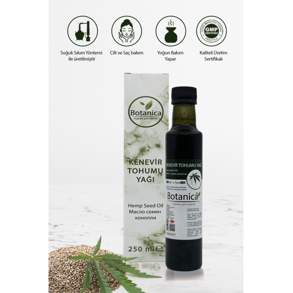 Kenevir Tohumu Yağı (Kendir Yağı) 250ml Soğuk Sıkım Üretim - 3
