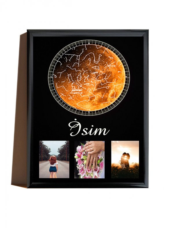 BNC DESIGN Kişiye Özel Gökyüzü Yıldız Haritası Hediye Tablo Spotify Kodlu Doğum Haritası - 2