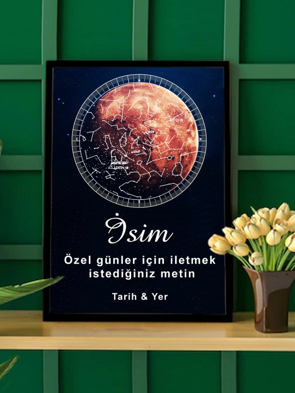 BNC DESIGN Kişiye Özel Gökyüzü Yıldız Haritası Hediye Tablo Spotify Kodlu Doğum Haritası - 2