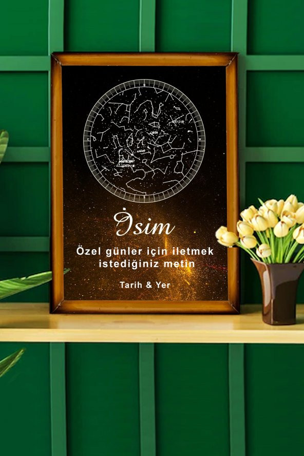 BNC DESIGN Kişiye Özel Gökyüzü Yıldız Haritası Hediye Tablo Spotify Kodlu Doğum Haritası - 2