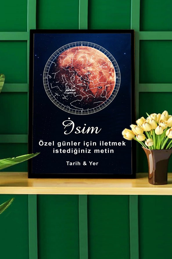 BNC DESIGN Kişiye Özel Gökyüzü Yıldız Haritası Hediye Tablo Spotify Kodlu Doğum Haritası - 2
