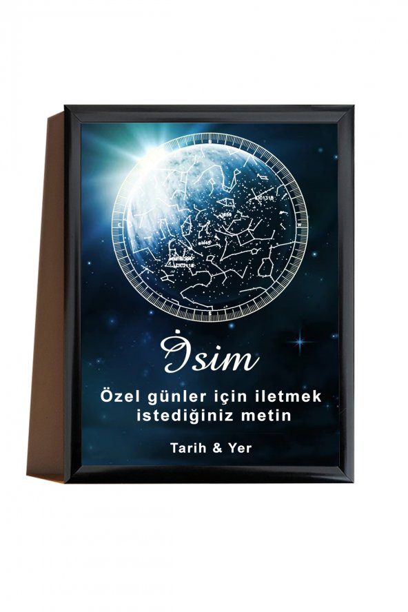 BNC DESIGN Kişiye Özel Gökyüzü Yıldız Haritası Hediye Tablo Spotify Kodlu Doğum Haritası - 2