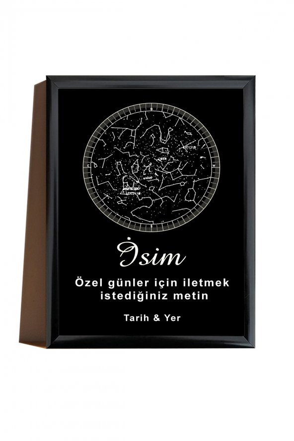 BNC DESIGN Kişiye Özel Gökyüzü Yıldız Haritası Hediye Tablo Spotify Kodlu Doğum Haritası - 2
