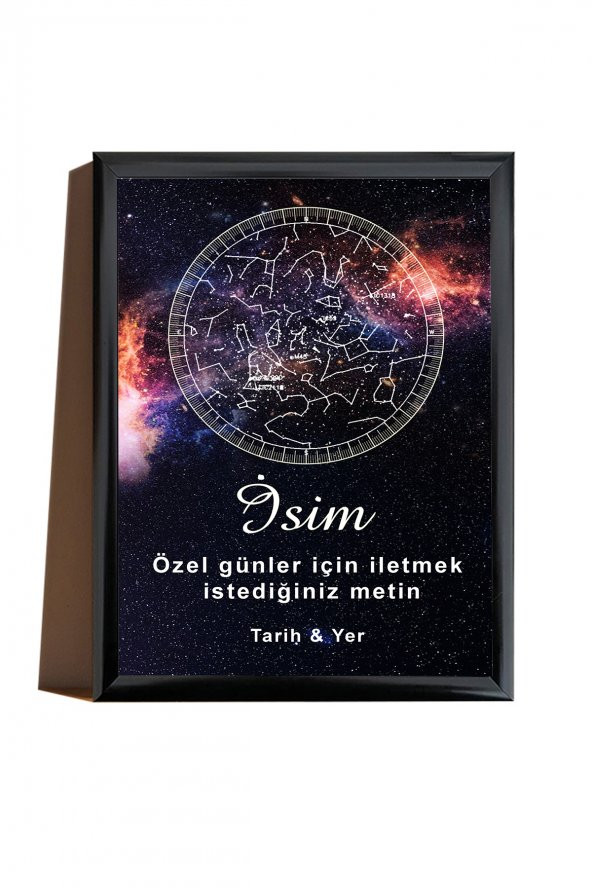 BNC DESIGN Kişiye Özel Gökyüzü Yıldız Haritası Hediye Tablo Spotify Kodlu Doğum Haritası - 2