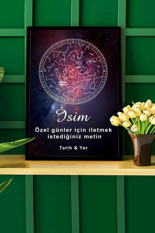 BNC DESIGN Kişiye Özel Gökyüzü Yıldız Haritası Hediye Tablo Spotify Kodlu Doğum Haritası - 2