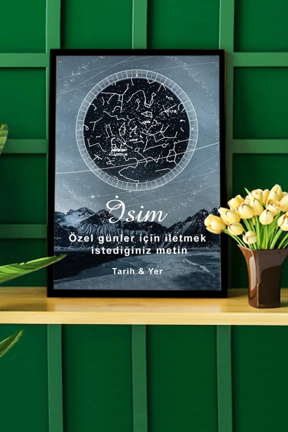 BNC DESIGN Kişiye Özel Gökyüzü Yıldız Haritası Hediye Tablo Spotify Kodlu Doğum Haritası - 2