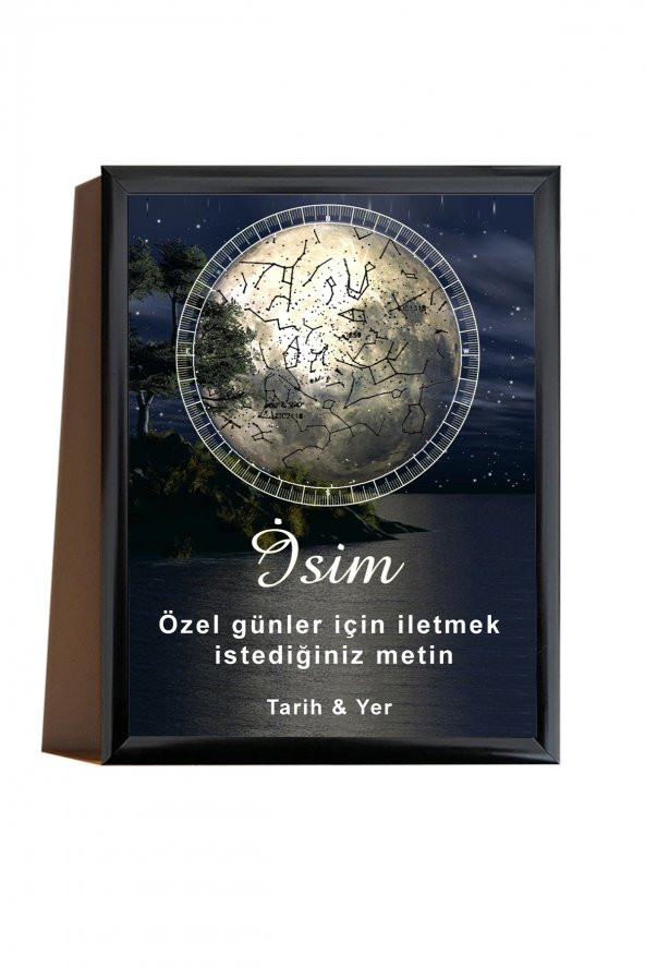 BNC DESIGN Kişiye Özel Gökyüzü Yıldız Haritası Hediye Tablo Spotify Kodlu Doğum Haritası - 2