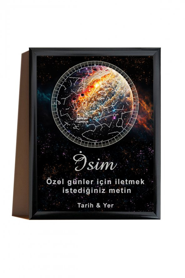 BNC DESIGN Kişiye Özel Gökyüzü Yıldız Haritası Hediye Tablo Spotify Kodlu Doğum Haritası - 2