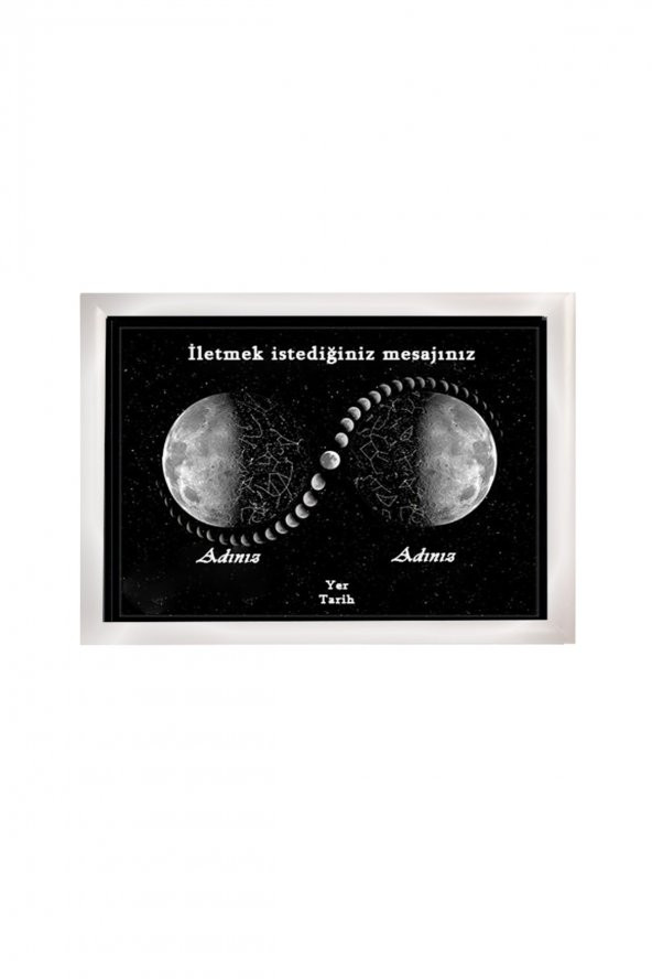 Kişiye Özel Yıldız Haritası Çerçeveli Gökyüzü Yıldız Haritası Doğum Günü Sevgiliye Hediye Tablo - 2