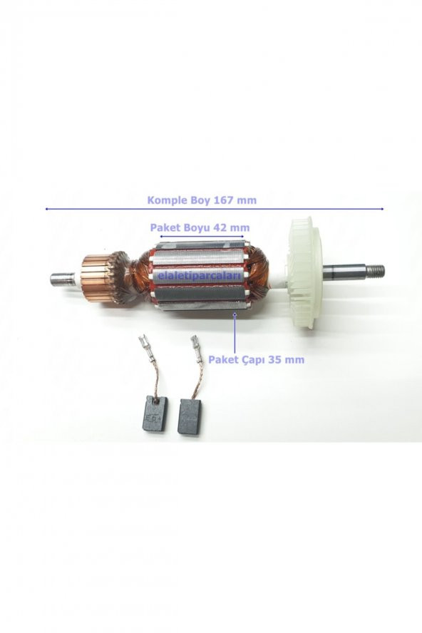 Bosch Tipi Gws 8-115 Endüvi Rotor Kollektör Ve Kömürü