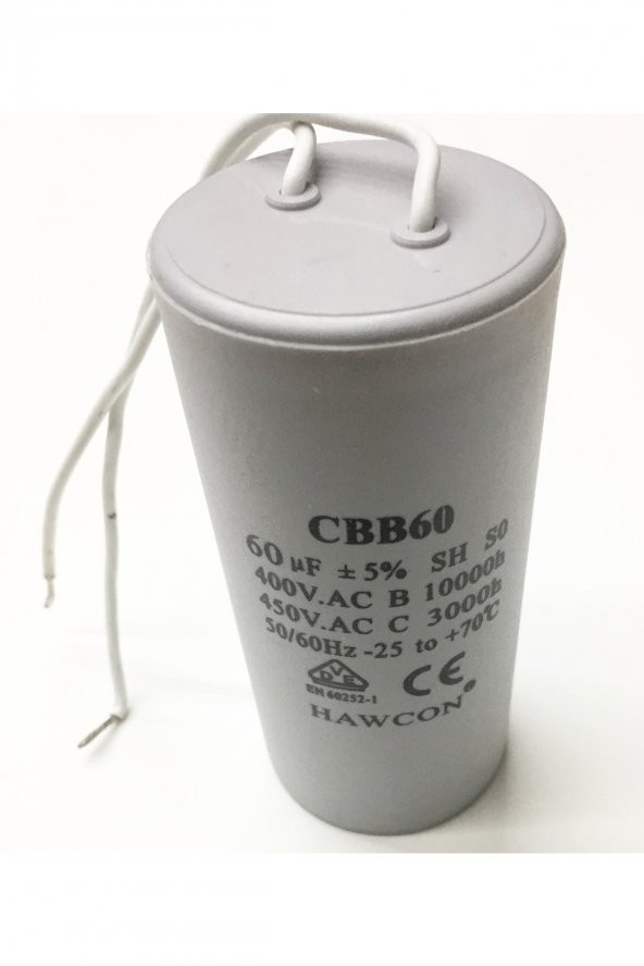 60 Mf Kondansatör 400-450 V Kablolu (daimi)