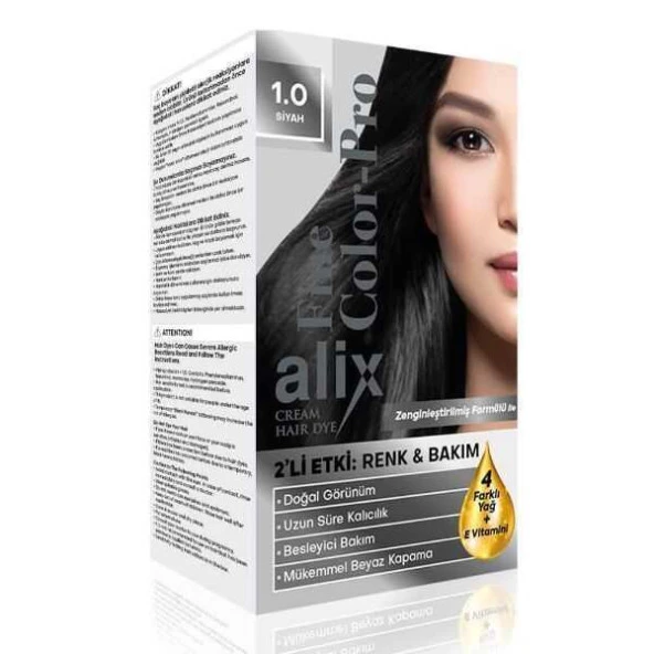 Alix Kit Saç Boyası Color Pro 1.0 Siyah
