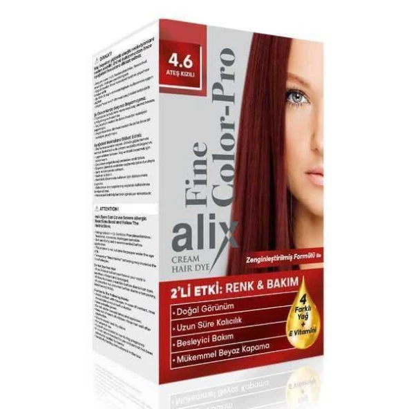 Alix Kit Saç Boyası Color Pro 4.6 Ateş Kızılı