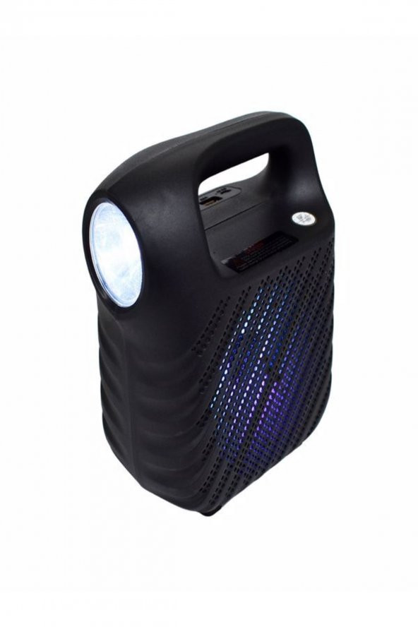 Işıklı 4" Taşınabilir Bluetooth Hoparlör El Fenerli Fm Radyo Usb/tf/aux Destekli Speaker