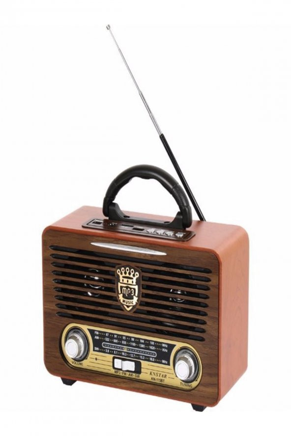 Nostaljik Radyo Kumandalı Bluetoothlu Usb/tf/aux Destekli Klasik Retro Ahşap Radyo