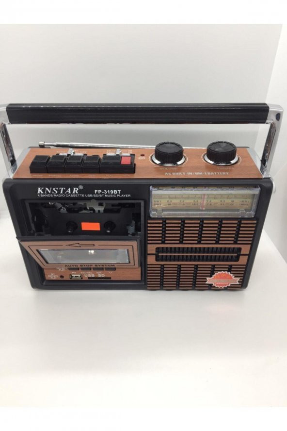Bluetootlu Nostalji Radyo Büyük Boy Fm Radyo + Usb + Sd Kart + Radyo Kaset Çalar Müzik Player 319u