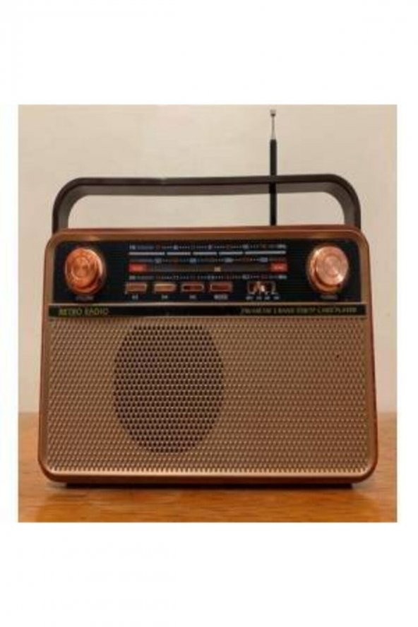 ( 505 Kahverengi) Md 505bt Ahşap Şarjlı Nostaljik Radyo Analog Fm Radyo Usb Tf Kart