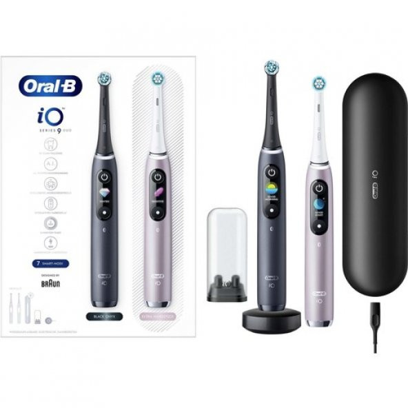 Oral-B İo 9 Siyah/Pembe 2Li Şarjlı Diş Fırçası Seti - 2