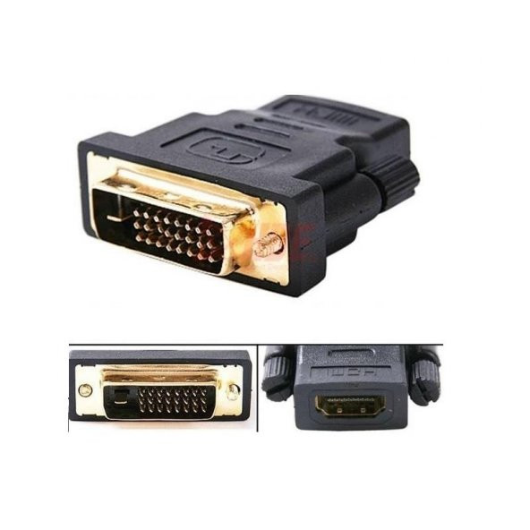 Hdmi DİŞİ DVİ (24+1) ERKEK ÇEVİRİCİ DÖNÜŞTÜRÜCÜ ADAPTOR TV LCD MONİTÖR KASA PC LAPTOP