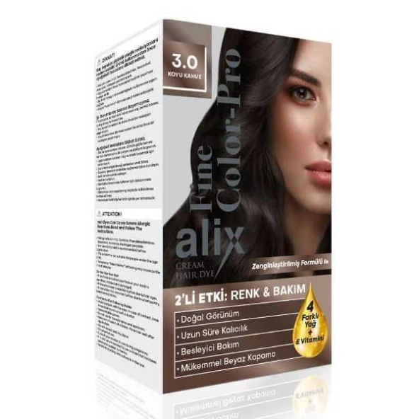Alix Kit Saç Boyası Color Pro 3.0 Koyu Kahve