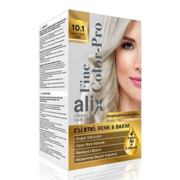 Alix Kit Saç Boyası Color Pro 10.1 Küllü Açık Sarı