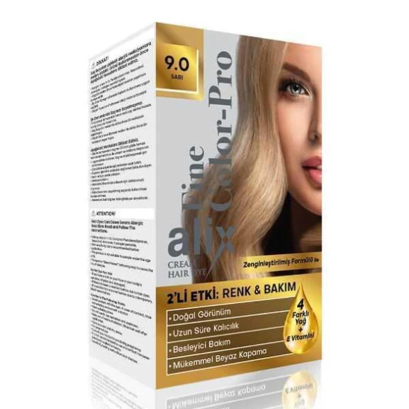 Alix Kit Saç Boyası Color Pro 9.0 Sarı