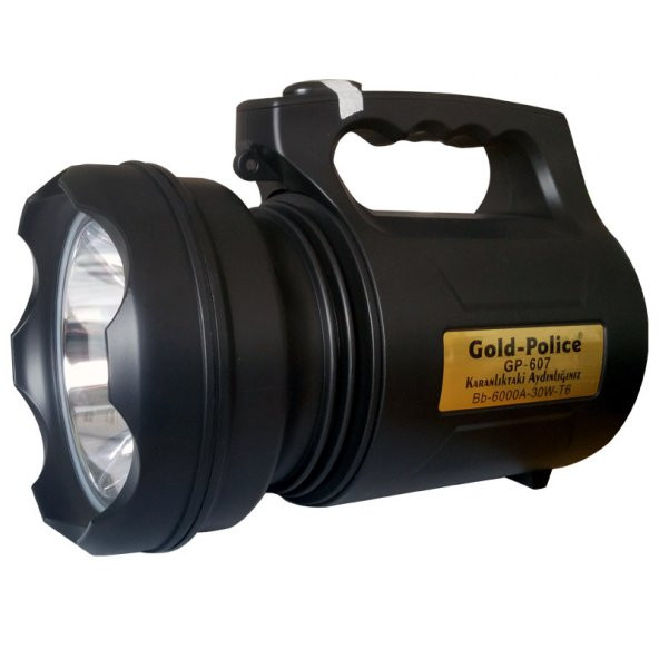 Gold Police Solar&Şarjlı El Feneri JQ-6088 3 W (Projektör) Turuncu