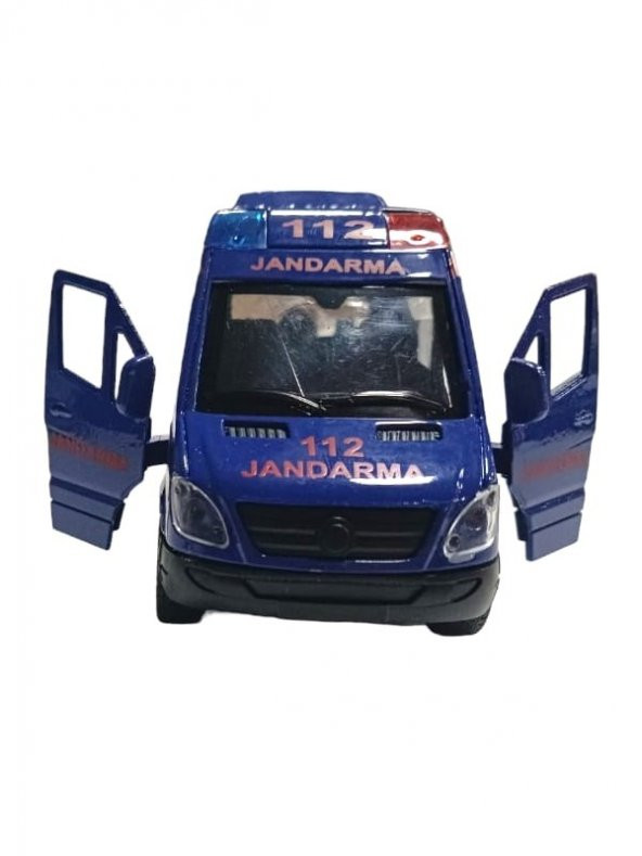 1 Adet Metal Çek-bırak Işıklı Sesli Kapıları Açılır Kapanır Kurtarma Aracı 12cm ürün görseli