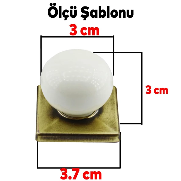 Tomurcuk Düğme Krem Eskitme Antik Sarı Porselen Mobilya Mutfak Çekmece Dolap Kulpu Kulbu Kulpları - 4